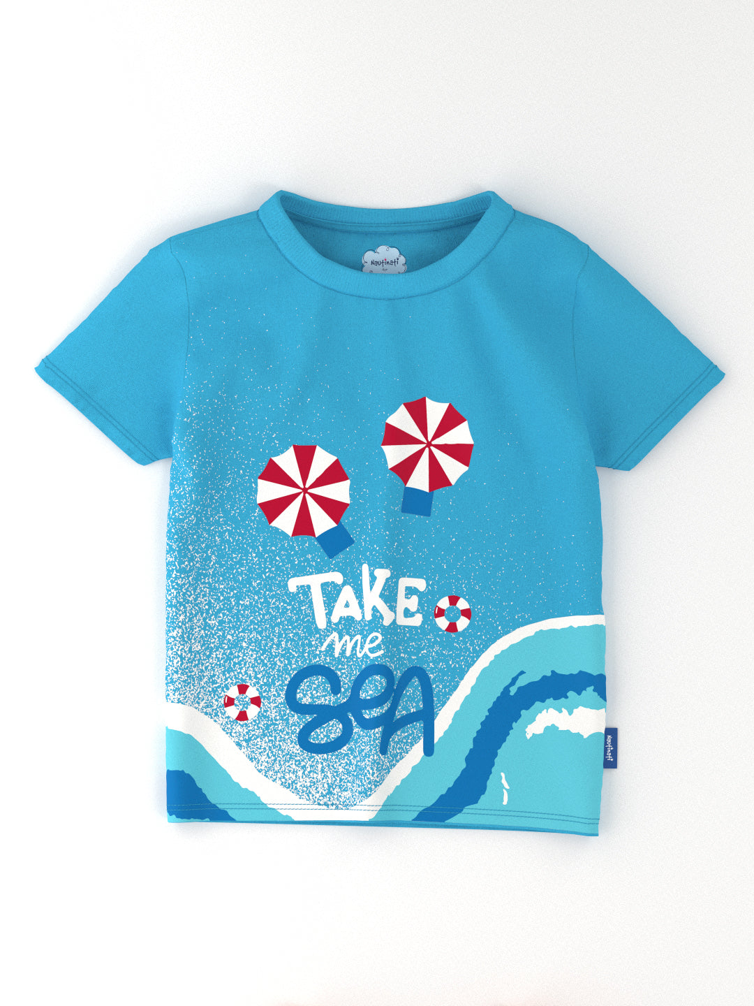 Nautinati Boys' Pack of 2 Cotton Beach Graphic Printed T-shirts