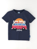 Nautinati Boys' Pack of 2 Cotton Beach Print Rib Collar T-shirts