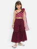 Nautinati Girls Embellished One Shoulder Top With Palazzos
