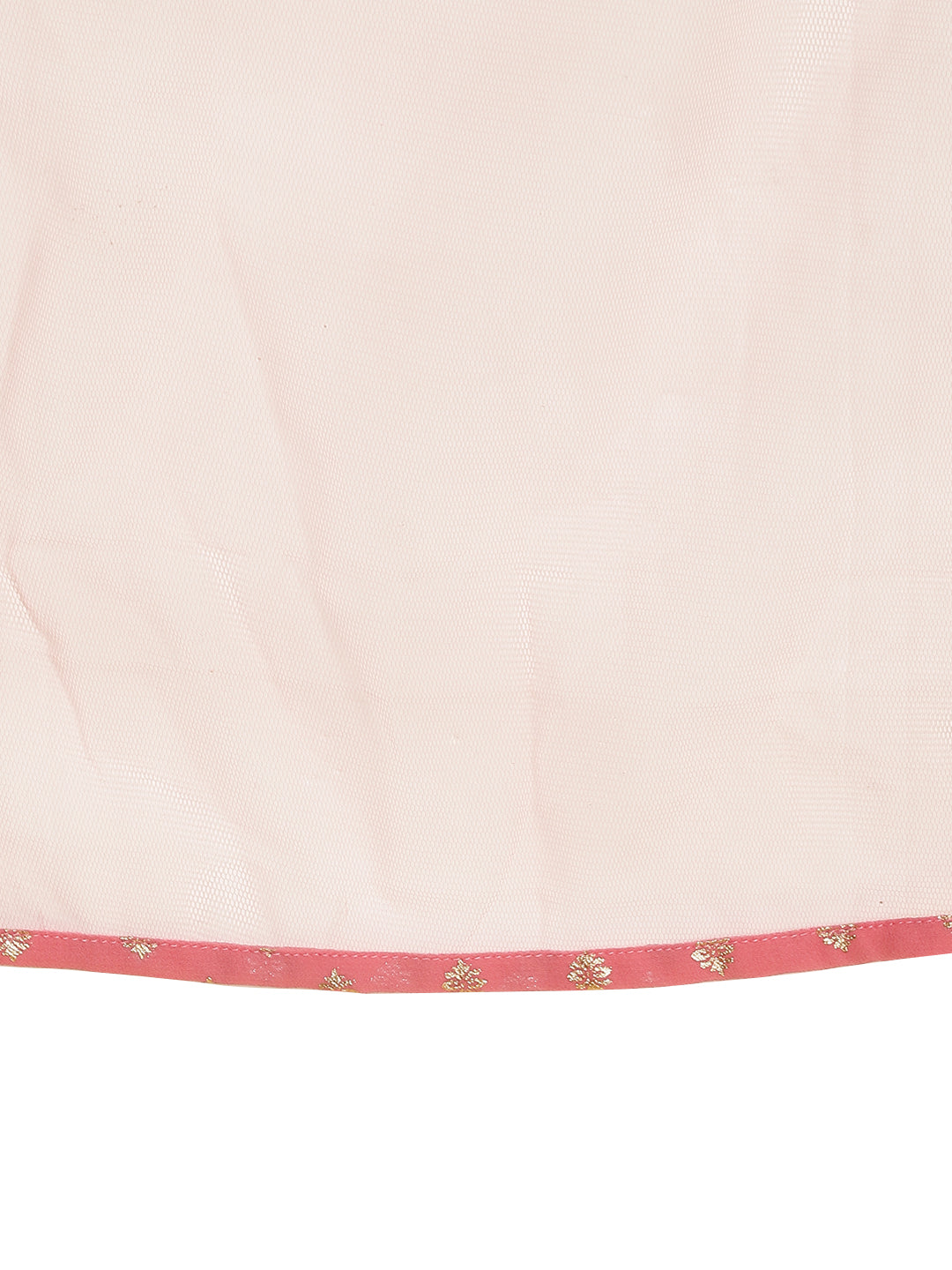 Nautinati Girls Light-Pink Printed Sleeveless Polyester Ethenic