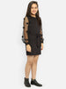 Natilene Girls Black Solid Sheath Dress
