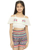 Natilene Girls Printed Top With Shorts