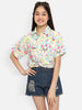 Natilene Girls Floral Printed Twisted Shirt Style Crop Top