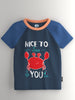 Boys White-NavyBlue Graphic Printed Half Sleeve Pack of 2 T-Shirt