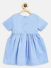 Nautinati Girls' 100% Cotton Pineapple, Watermelon, Banana & Carrot Embroidery Fit & Flare Dress with Pom-pom Details & Double Pocket