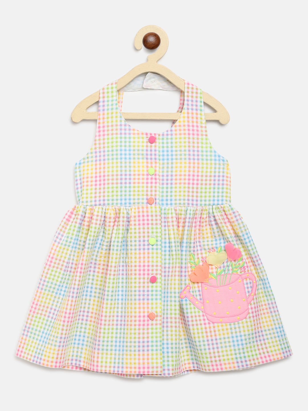 Nautinati Multicoloured Checked Halter Neck Dress