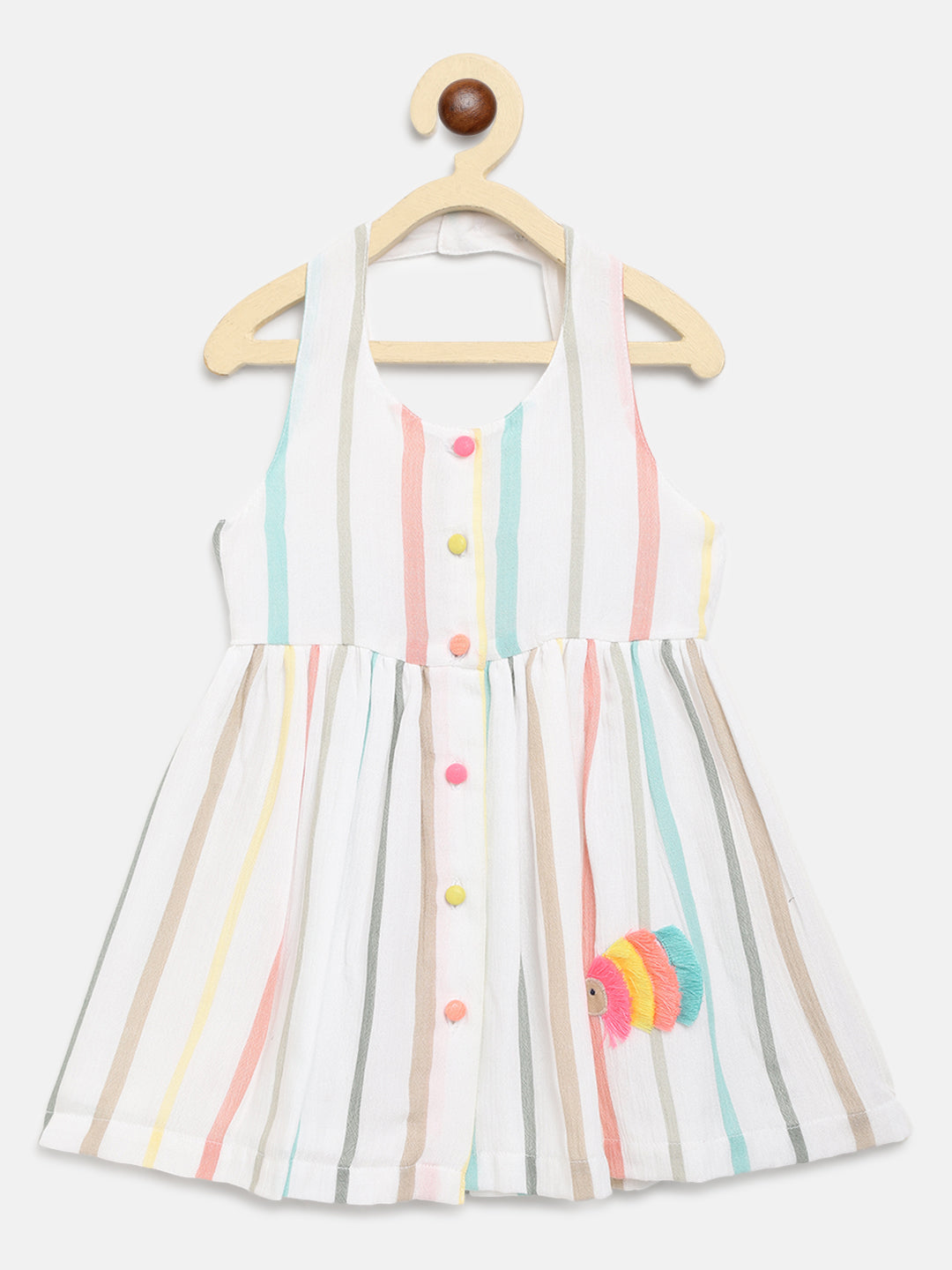 Nautinati Grils Multicoloured Striped Dress