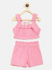 Nautinati Girls Pink Checked Top With Shorts