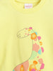 Nautinati Girls Yellow Printed Pure Cotton Sweatshirt