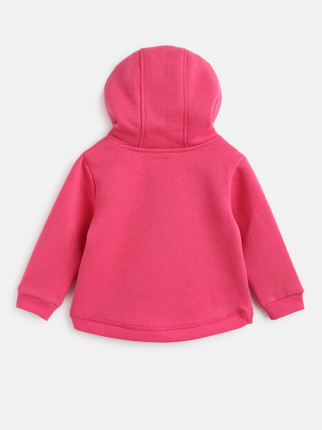 Nautinati Girls Pink Printed Hooded Sweatshirt