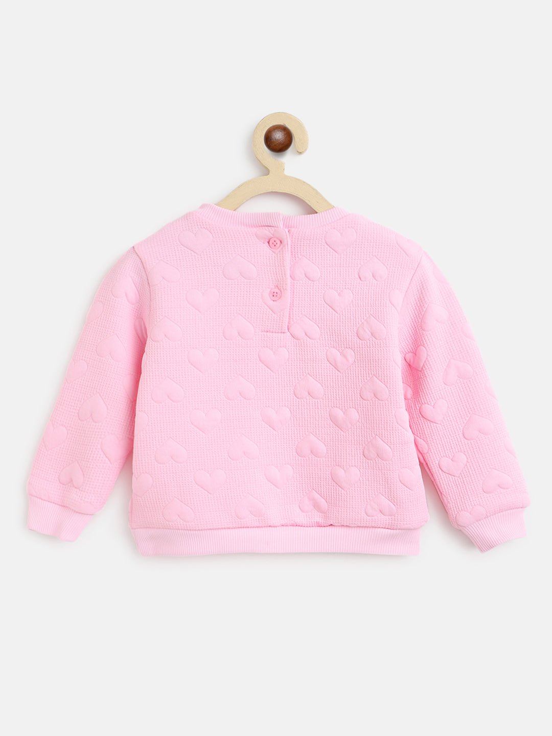 Nautinati Girls Pink Solid Sweatshirt