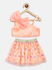 Nautinati Girls Peach-Coloured Yellow Top With Skirt