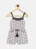 Nautinati Girls' All-over Geometric Print Waist Tie-up Jumpsuit
