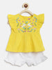 Nautinati Girls Embroidered Pure Cotton Clothing Set