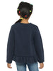 Nautinati Girls Navy Blue Printed Sweatshirt