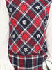 Nautinati Red Black Checked Pinafore Dress With Attached White High Neck Top