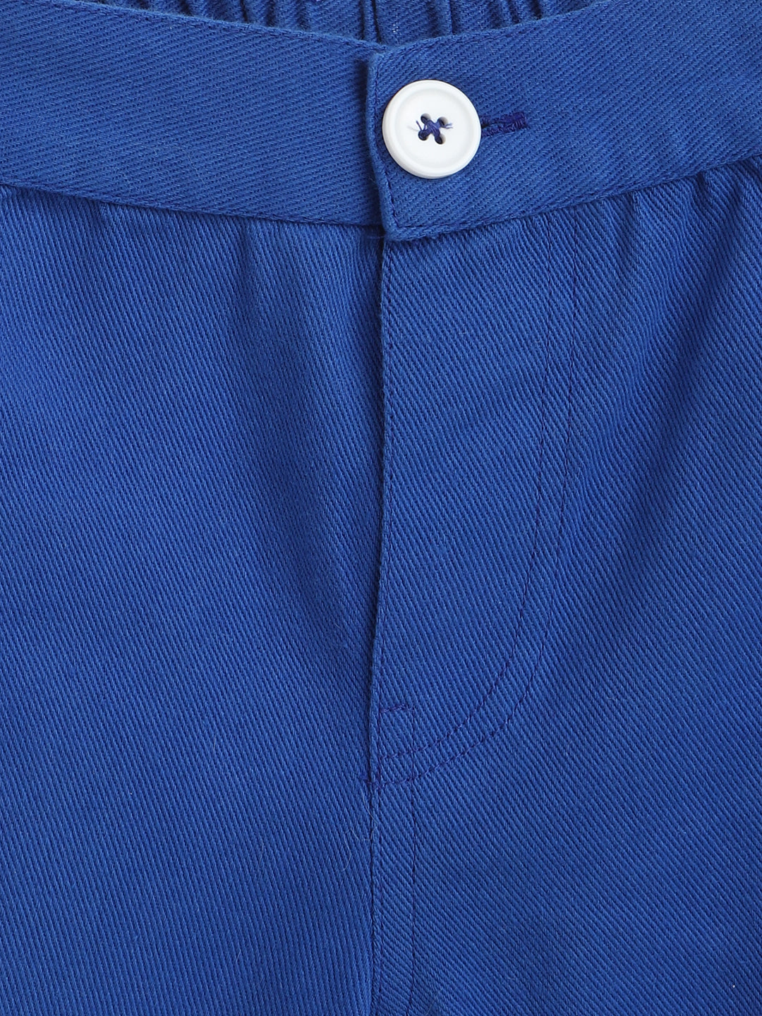 Nautinati Boys White Navy Blue Printed Pure Cotton Shirt With Shorts