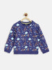 Nautinati Boys Navy Blue Printed Pure Cotton Sweatshirt