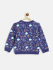 Nautinati Boys Navy Blue Printed Pure Cotton Sweatshirt