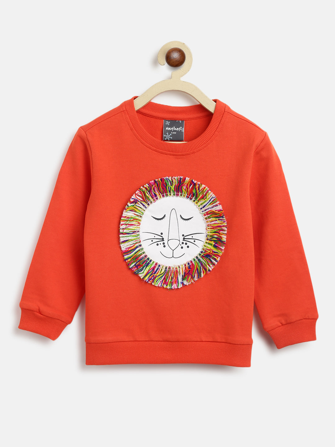 Nautinati Boys Orange Printed Sweatshirt