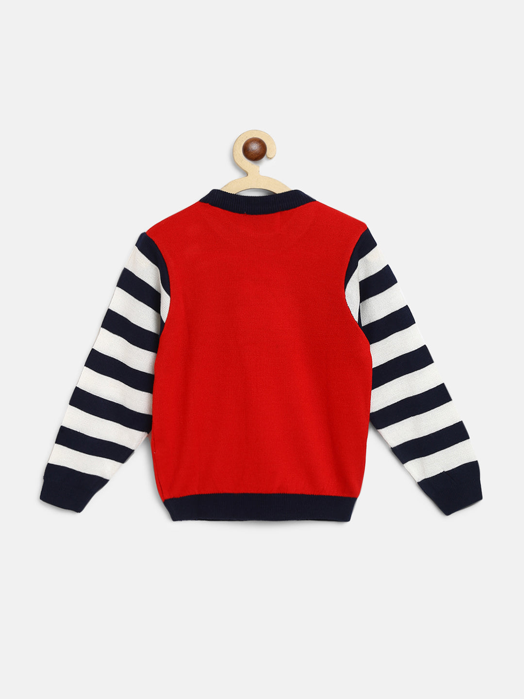 Nautinati Boys Red Navy Blue Pullover