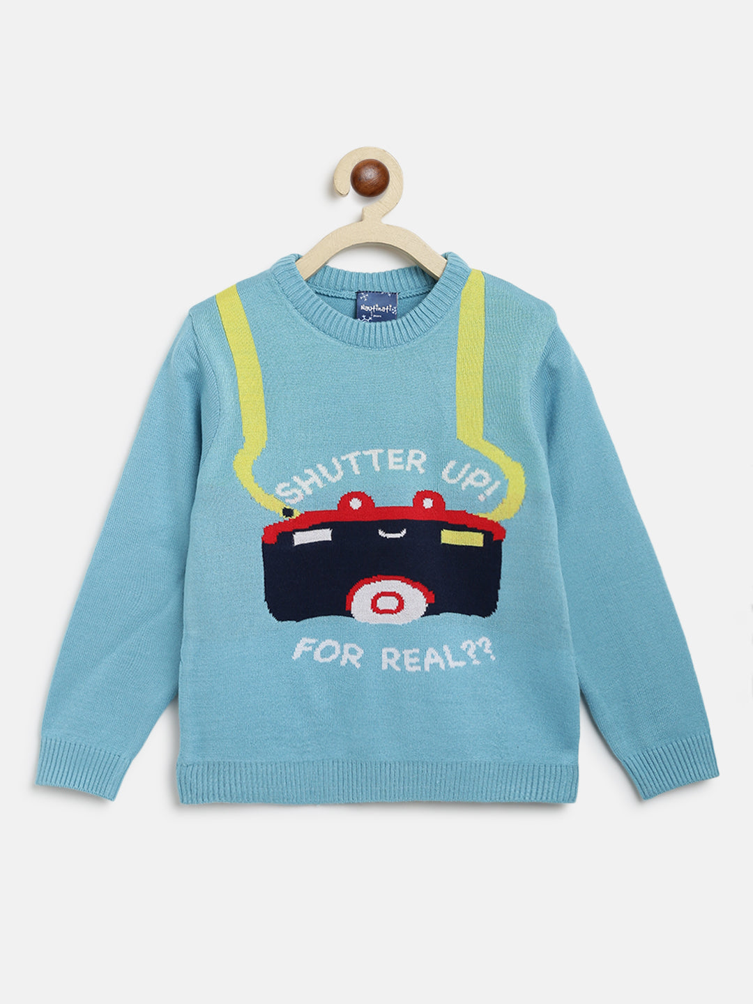 Nautinati Boys Typography Printed Acrylic Pullover Sweater