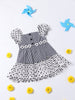 Nautinati Girls Puff Sleeve Checked Cotton Dress