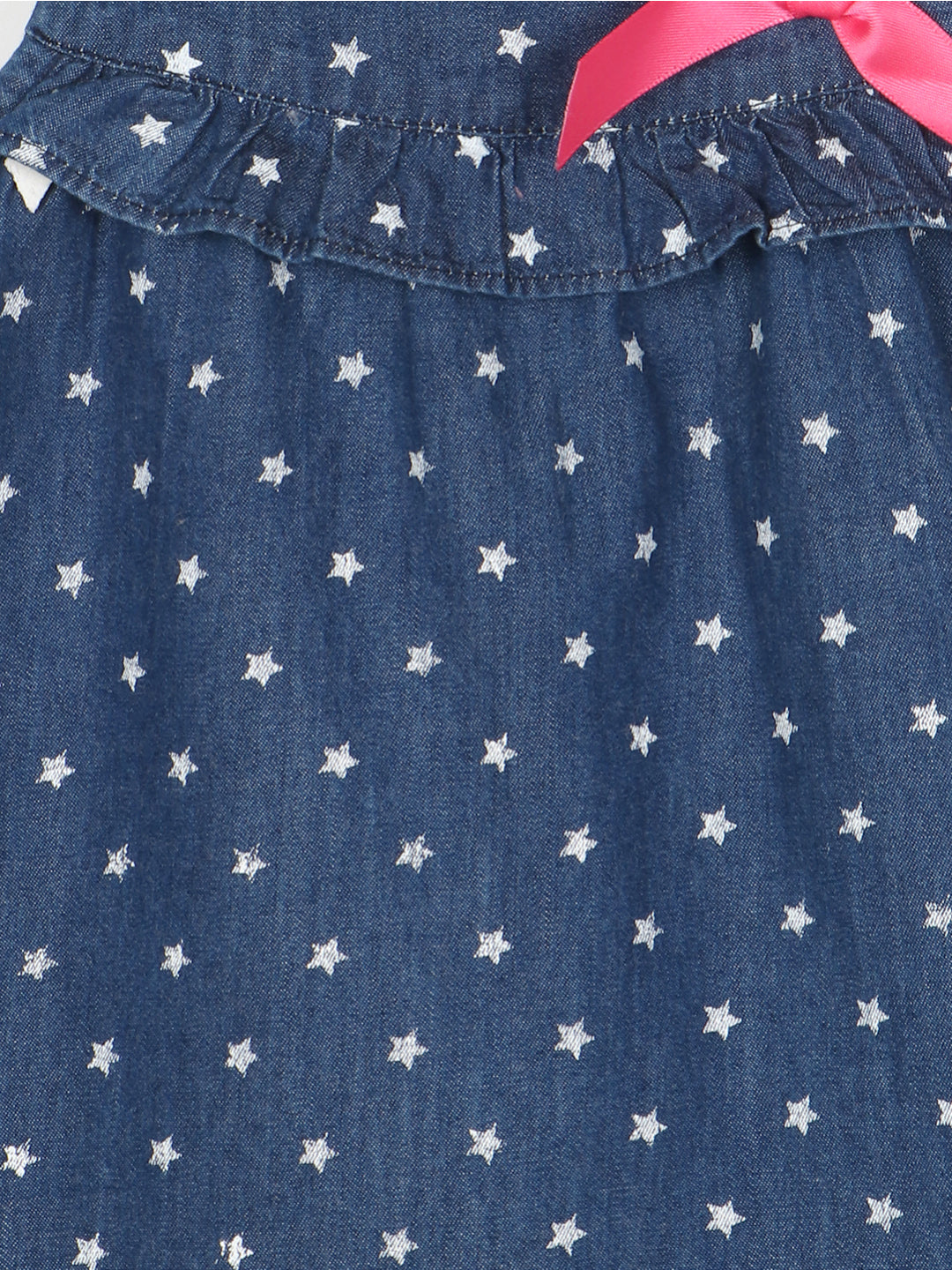 Nautinati Girls Polka Dot Printed Gathered Square Neck A-Line Dress