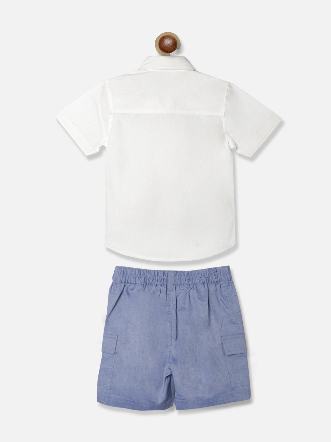 Nautinati Boys Self Design Pure Cotton Shirt With Shorts
