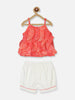Nautinati Girls Printed Ruffled Top With Shorts