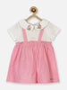Nautinati Girls' 100% Cotton Gingham Suspender-style Dress with Solid White Bodice & Unicorn Embroidery