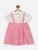 Nautinati Girls' 100% Cotton Gingham Suspender-style Dress with Solid White Bodice & Unicorn Embroidery