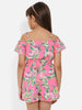 Nautinati Girls Off-Shoulder Printed Playsuit