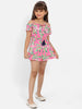 Nautinati Girls Off-Shoulder Printed Playsuit