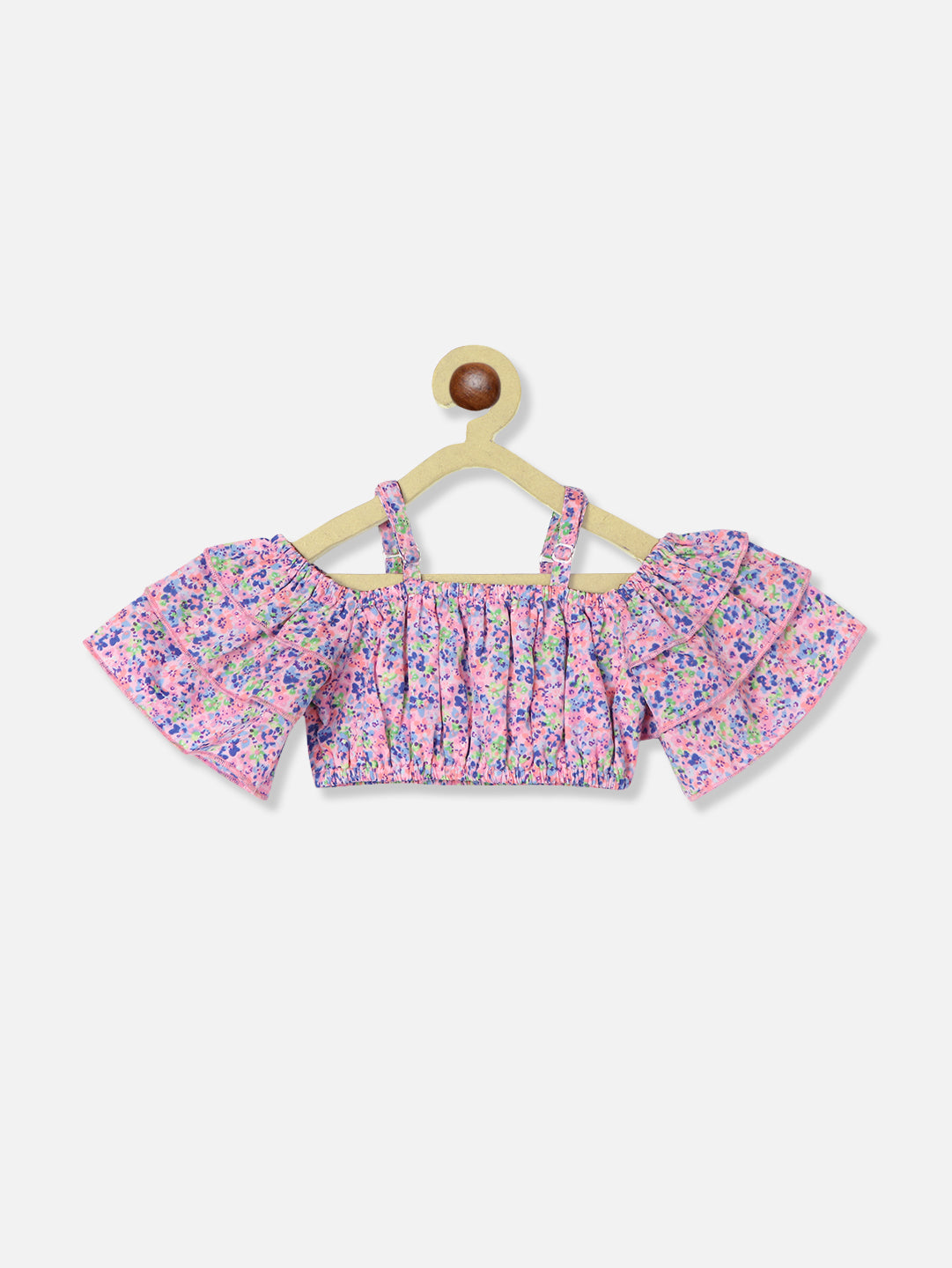 Nautinati Girls Floral Printed Top With Shorts