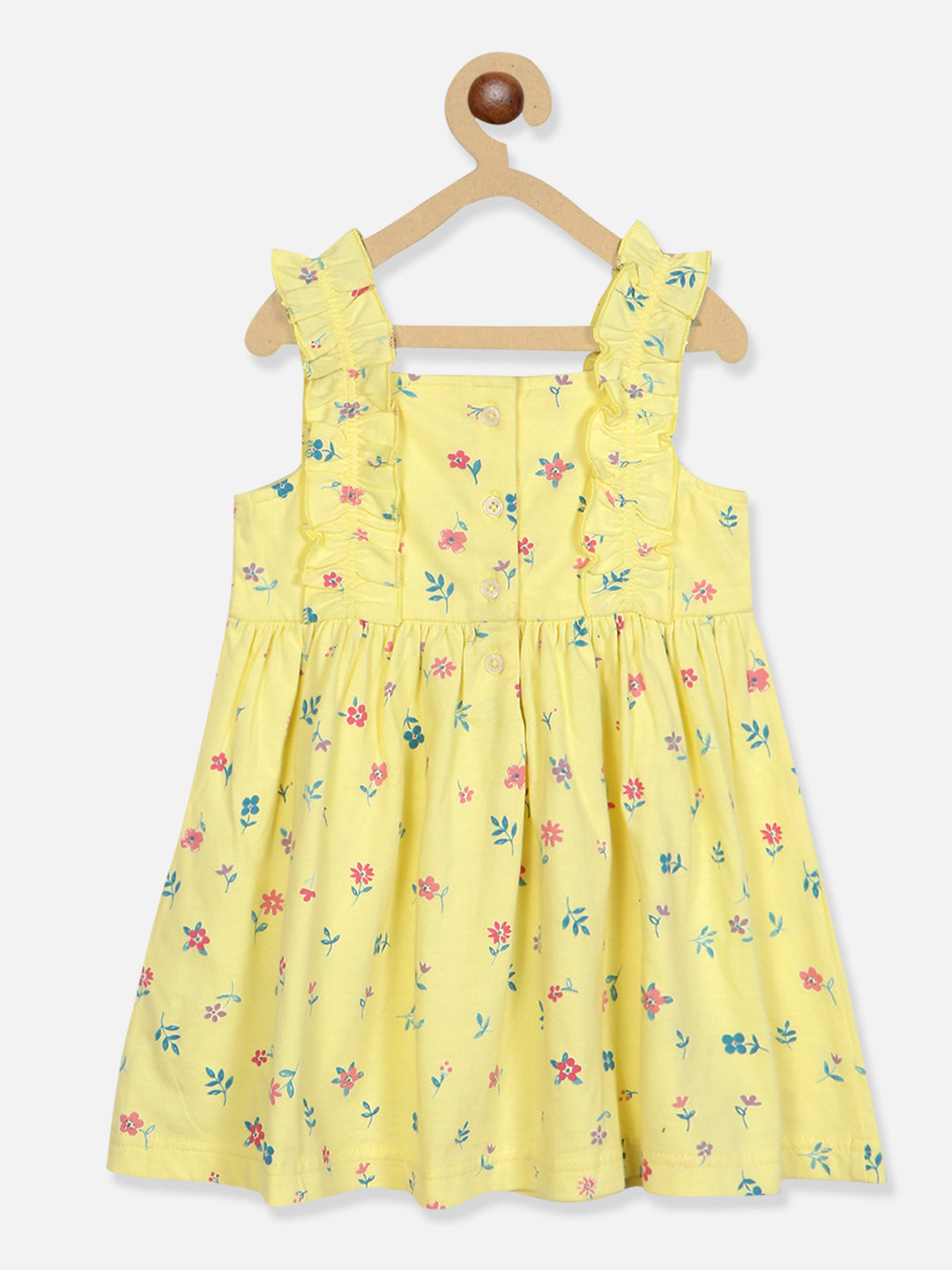 Nautinati Infants Floral Printed Pure Cotton Fit Flare Dress