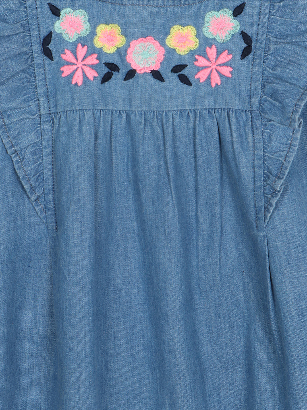 Nautinati Girls Floral Embroidered Playsuit