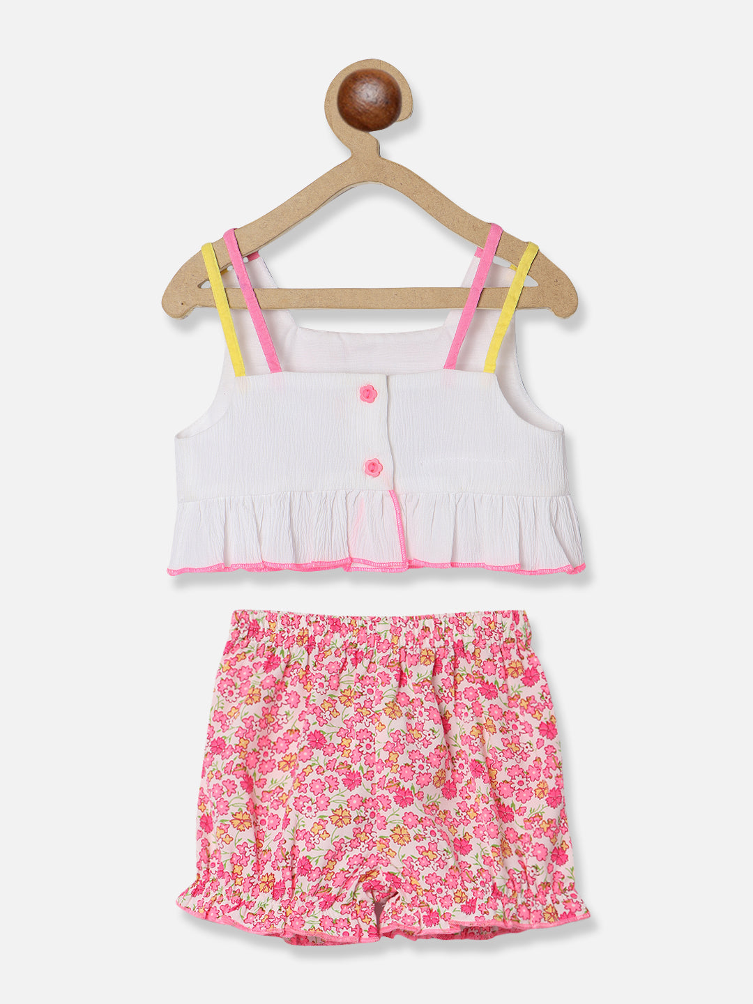 Nautinati Girls Shoulder Strapped Top With Shorts