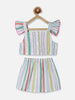 Nautinati Girls Striped Pure Cotton Top With Skirt