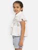 Nautinati Girls Floral Embroidered Shirt Style Top