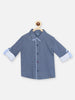 Nautinati Boys Geometric Printed Roll Up Sleeves Pure Cotton Casual Shirt