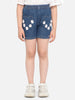 Nautinati Girls Floral Embellished Mid-Rise Denim Shorts