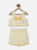 Nautinati Girls Floral Printed Pure Cotton Top With Shorts