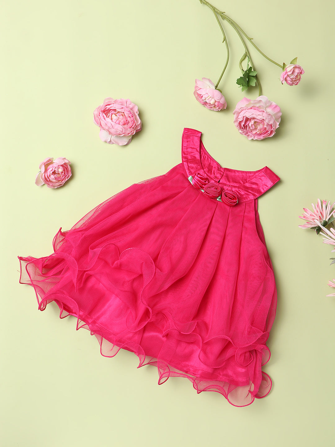 Nautinati Girls Ruffles A-Line Dress