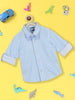 Nautinati Boys Standard Geometric Printed Roll Up Sleeves Pure Cotton Casual Shirt