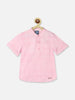 Nautinati Boys Standard Checked Band Collar Pure Cotton Casual Shirt