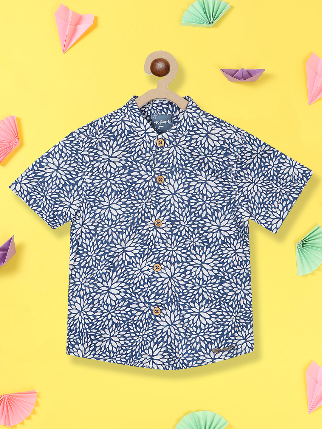 Nautinati Boys Standard Floral Printed Pure Cotton Casual Shirt