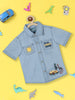 Nautinati Boys Standard Embroidered Cotton Linen Tailored Fit Casual Shirt