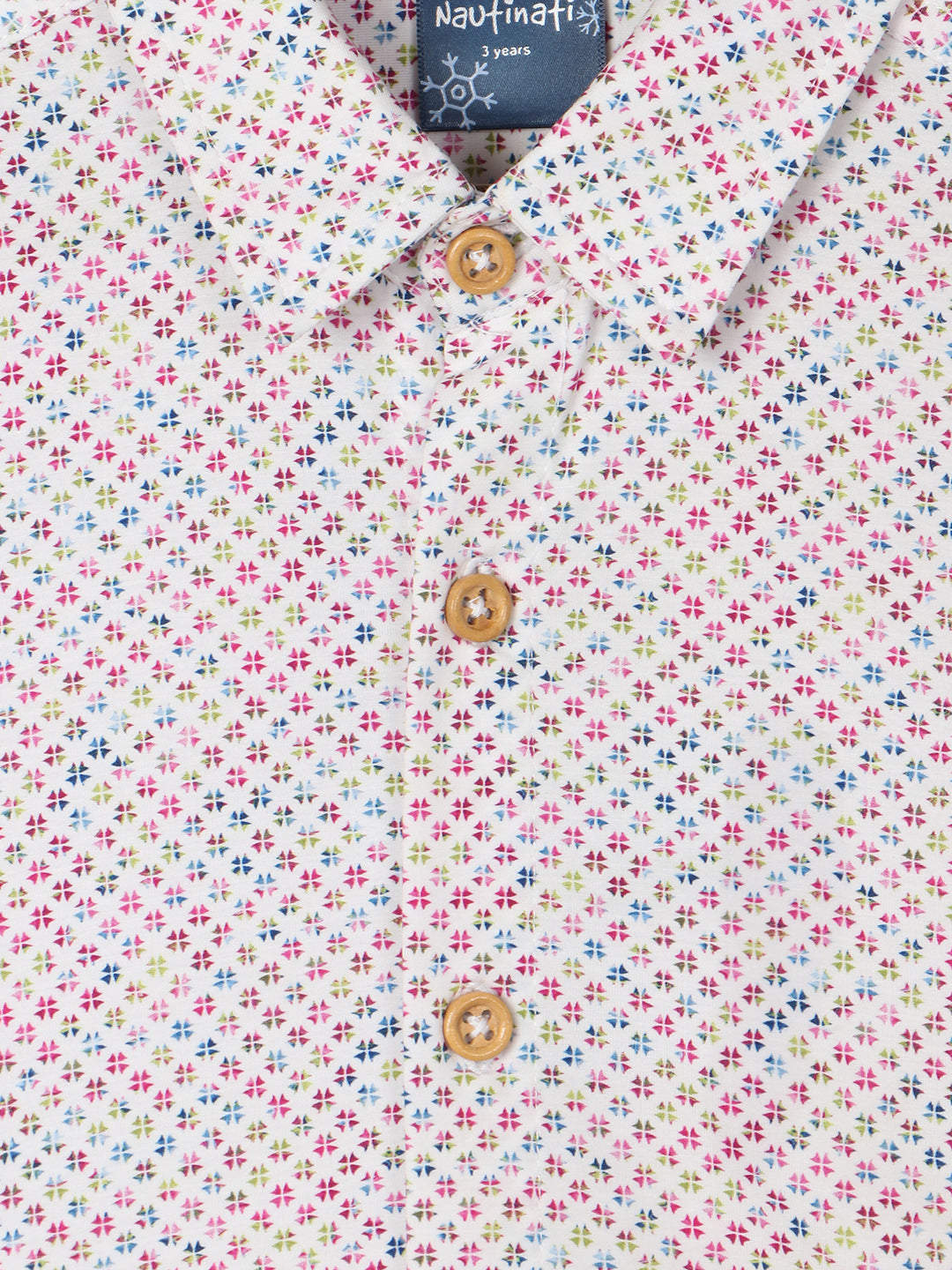 Nautinati Boys Standard Micro Ditsy Printed Pure Cotton Casual Shirt