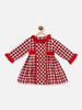 Nautinati Girls Checked Ruffled Pure Cotton A-Line Dress